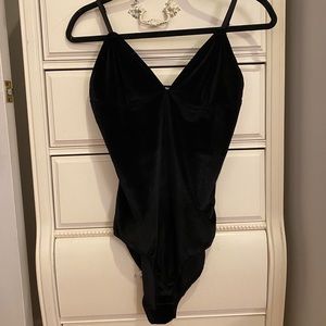 Black velvet bodysuit